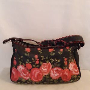 Vintage Isabella Fiore Black Rose Floral Purse Lowest Price